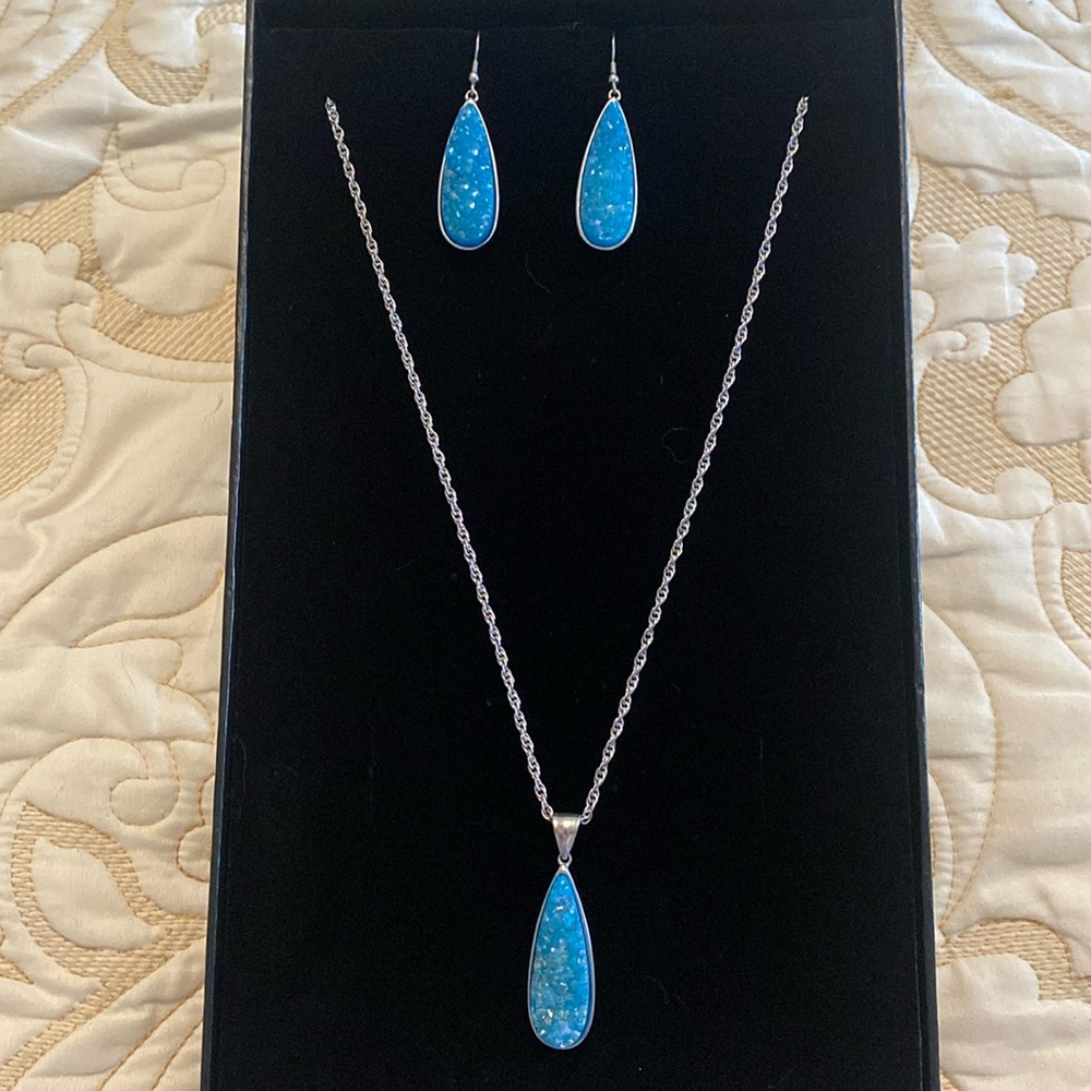 Kinsley Armelle Drusy Collection Teardrop Necklace & Earrings Set